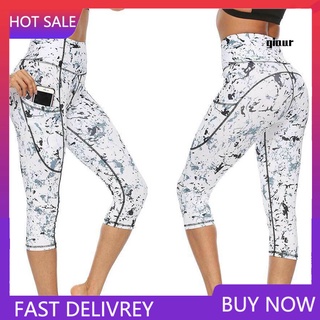 nsyd pantalones deportivos ajustados con estampado floral marmolado para mujeres/pantalones deportivos/yoga