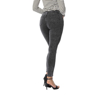 pantalones vaqueros de cintura alta para mujer flare con botón/pantalones jeans boca de campana (6)