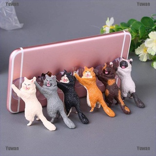<yuwan> lindo gato teléfono móvil titular de la ventosa de escritorio soporte de la tableta stent gatito regalos