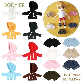 BODYIER 1/6 1/12 Dolls Handmade Hoodies Fashion Doll Clothes Sweatshirt Outfits For 12~16cm Dolls Shorts Accessories Kids Toy For BJD Dolls Doll Top