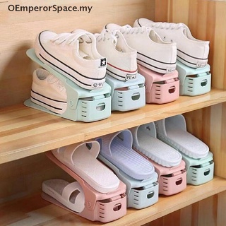 Oemp 2 piezas de doble capa zapatero soporte ajustable almacenamiento de polvo hogar zapato organizador MY