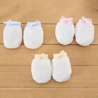 1 par de guantes de bebé antiarañazos ajustable cordón recién nacido bebé manoplas de algodón antiarañazos guantes para bebé recién nacido