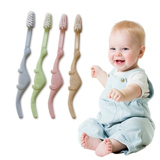 algunos cepillo de dientes de bebé natural paja de trigo niños recién nacidos cuidado oral