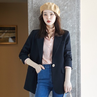 Mujer estilo coreano pequeño negro occidental profesional suelto top, casual traje chamarra otoño nuevo
