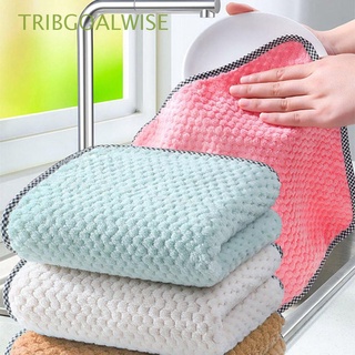 tribgoalwise home & living kitchen daily - toalla de baño para fregar, trapos absorbentes de lana de coral, engrosado, paño de limpieza del hogar, multicolor