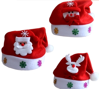 Niños adultos LED navidad sombrero Santa Claus reno muñeco de nieve regalos de navidad gorra Bonnet