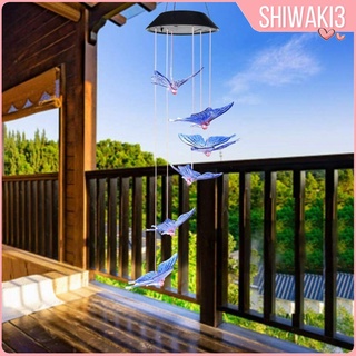 [Shiwaki3] Campanillas de viento al aire libre Solar mariposa viento campanillas de Color Cing LED timbre de viento, ing luces decorativas para patio jardín fiesta en casa (9)