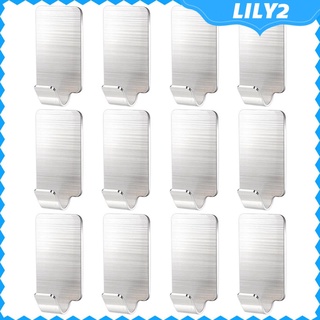 [LILY2] Ganchos adhesivos, ganchos adhesivos de acero inoxidable, ganchos de puerta, ganchos de toalla resistentes fuertes para dormitorio, baño