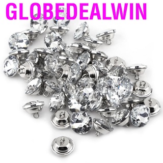 Globedealwin 50 botones redondos de diamantes de imitación de Diamante de cristal para ropa manualidades cabecera sofá (1)
