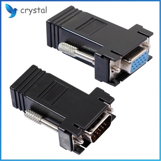 Crystal VGA extensor hembra/macho a Lan Cat5 Cat5e/6 RJ45 Ethernet hembra adaptador