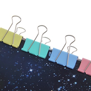 yzz 24pcs colorido metal binder clips archivo clip de papel suministros de oficina 41 mm de ancho (3)
