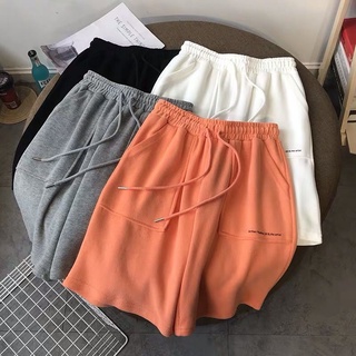 Pantalones cortos deportivos mujer verano nuevo coreano suelto cintura alta ins Hong Kong pantalones rectos