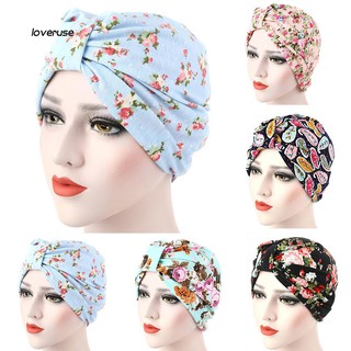 Lvue_Women Muslim Stretch turbante sombrero cáncer quimio gorra pérdida de cabello bufanda cubierta
