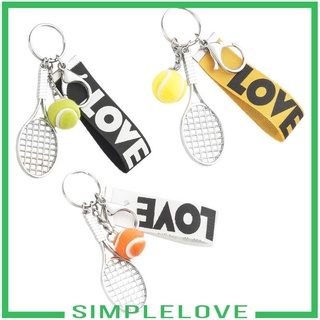 [SIMPLELOVE] Mini exquisito ligero raqueta de tenis raqueta de bola llaveros llaveros estilo deportivo Split llaveros
