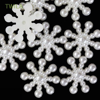 twila card copo de nieve 100pcs navidad flatback perla boda craftwhite craft diy decoración de tarjetas embellecimiento/multicolor