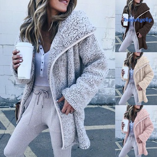 bc invierno color sólido solapa gruesa media longitud abrigo outwear