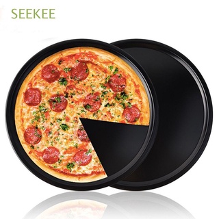 seekee - bandeja de pizza negra de acero al carbono para tartas, pan, hornear, pastelería, hogar y cocina, antiadherente