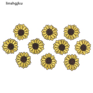 [linshgjku] 10 pzs parches amarillos de girasol para planchar parches bordados manualidades de costura [caliente]