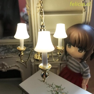 felicia 1/12 casa de muñecas miniatura led luz de techo modelo de lámpara de salón dormitorio muebles accesorios