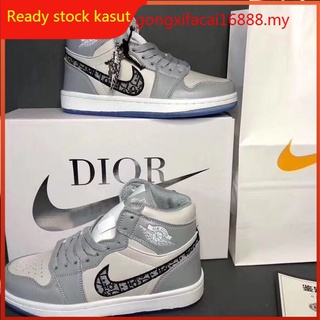 Kasut Ready Stock Dior X Nike Air Jordan 1 High Men Women Basketball Sneakers running shoes