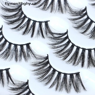 【flymesitbghy】 5 Pairs 6D s Natural Long Wispies Lashes Handmade Criss-cross Eyelashes [CL] (5)