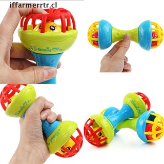 【iffarmerrtr】 Hot Baby Safe Silicone Rattles Bells Shaking Dumbbell Toy Bell Ball Baby teether CL