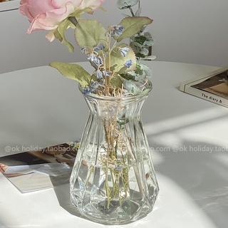 INS moderno coreano jarrón de cristal transparente calabaza Origami patrón de diamante decoración del hogar florero hidropónico decoración