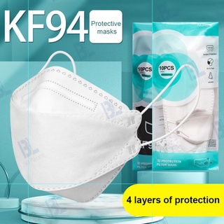 10pzas Máscara Colorida KF94 4 capas Filtro De protección no tejida 3D