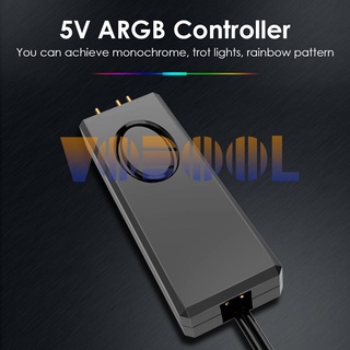 Vodool profesional escritorio chasis ventilador de iluminación LED SATA Pin fuente de alimentación 5V ARGB controlador (3)