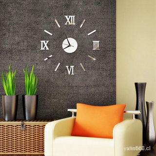 🙌 nuevo reloj de pared acrílico 3d de alta calidad de acrílico de alta calidad diy moda números romanos elegante reloj de pared espejo sin marco para la decoración de la sala de estar OWqb