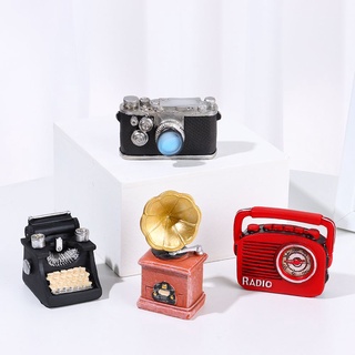 vanas retro mini fonógrafo juguete cámara muebles estatuilla antigua artesanía resina decoración del hogar casa de muñecas adornos modelo de tv teléfono (6)