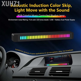 xuhz1 rgb control de sonido ritmo luces 32 leds 18 colores reducción de ruido usb recargable para coche sala de juegos dj estudio (3)