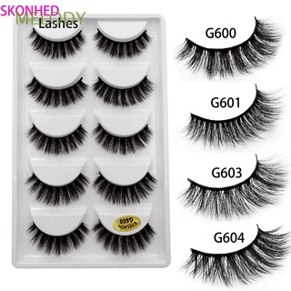 MELODY 5 Pairs Woman's Fashion False Eyelashes Flutter Lashes Thick Long Extension Tools Beauty Makeup Reusable Wispy Natural 3D Mink Hair