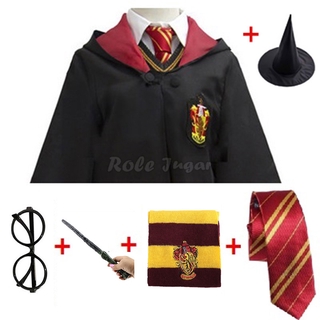 3 pzs gorro De corbata De Harry Potter Cosplay bata disfraz De Halloween Gryffindor Hufflepuff/rayaclaw funda Para niño Como Adulto (2)