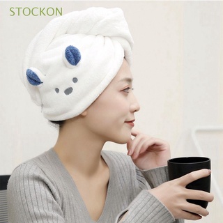 STOCKON Women Shower Hat Soft Turban Hair Dry Towel Cute Microfiber Super Absorbent Bathroom Quick Drying Hair-drying Wrap Cap