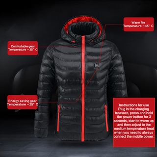 5v inteligente calefacción usb caliente Chamarra de nieve abrigos impermeables termostático voguebag (3)