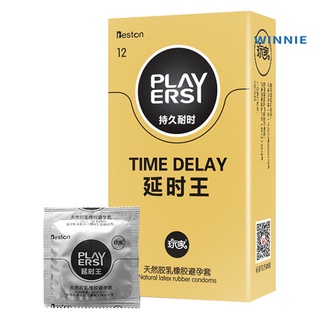 [winnie] 12 preservativos de látex delgado masculino juguetes sexuales delay eyaculación tiempo mangas del pene (7)