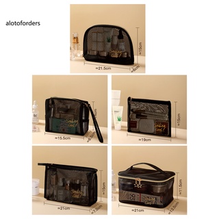<alotoforders> 5 estilos bolsa de almacenamiento multifuncional bolsa de maquillaje bolsa de papelería organizador de malla transparente para el hogar (5)