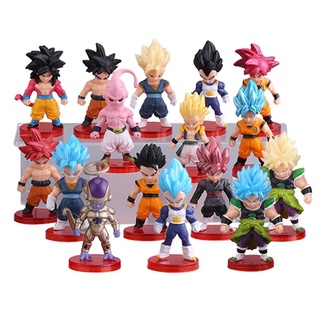 16 unids/set Dragon Ball Z Goku Broly Vegeta Buu Figura de acción Draogn Ball Super Saiyan Figura modelo de juguete
