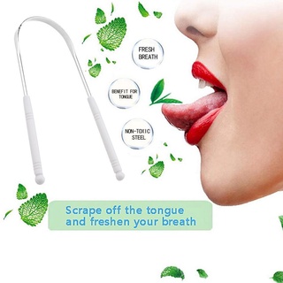 Limpiador de lengua de acero inoxidable raspador Dental cuidado bucal higiene V5H4