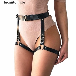 Lumjhot ropa interior Sexy De cuero Sintético para mujer con cierre De pierna De Cintura