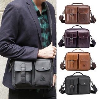 Hombres bolsos Vintage cuero genuino bolsos de negocios hombres Casual hombro Crossbody bolso (1)