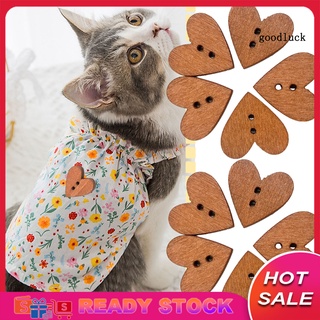 Dm 50 pzs/bolsa De botón De corazón De madera práctica Para mascotas con dibujo lindo Para el hogar