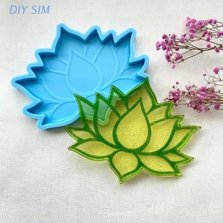 Diysim Lotus Flower Coaster Epoxy Resin Mold Cup Mat Silicone Mould DIY Crafts Decorations Making Tools