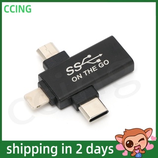 Ccing Otg tipo C adaptador 3 en 1 Micro USB convertidor de disco Flash conectar ratón y teclado (1)
