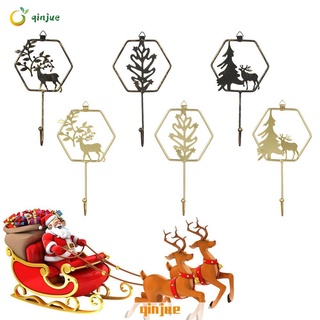 Qinjue Simplicity ganchos alce Metal Vintage gancho nórdico árbol de navidad creatividad decoración de pared decoración navideña/Multicolor