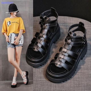 2021 sandalias europeas para mujer verano nueva versión Coreana de salvaje Plataforma zapatos casuales Moda Roman S