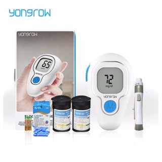 Yongrow-Kit De Prueba De Azúcar En Sangre , Monitor De Glucosa Glucómetro , Con 100 Lancetas Y Tiras Con Hisopo De alcohol