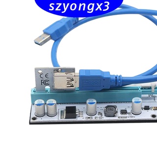 [HeatWave] Tarjeta elevadora PCI-E 008s 1x a 16x Cable adaptador de tarjeta USB extensor de 60 cm (7)