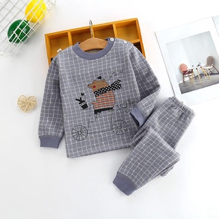 ❀Fashionwomen❀High Quality 2pcs Spring Autumn Retro Cotton Clothes Set Kid Boy Girl Print Tops + Pants❀